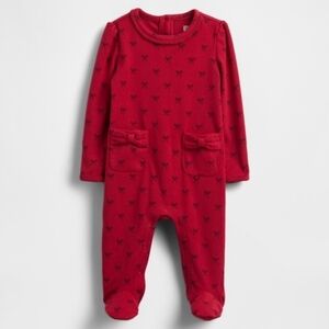 GAP Red Bow Print Kids Footie